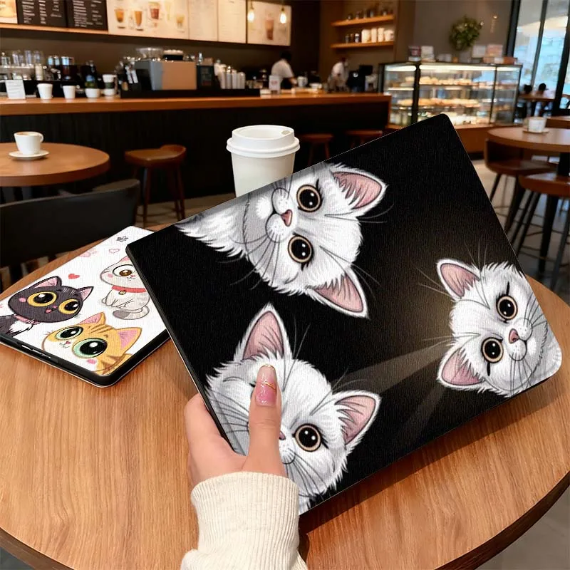 

Cute Cat Illustration For iPad Pro Air 5th 6th 7th 13 M3 M4 M5 12.9 13.3 inch 2017 2022 2024 2025 Tablet Case