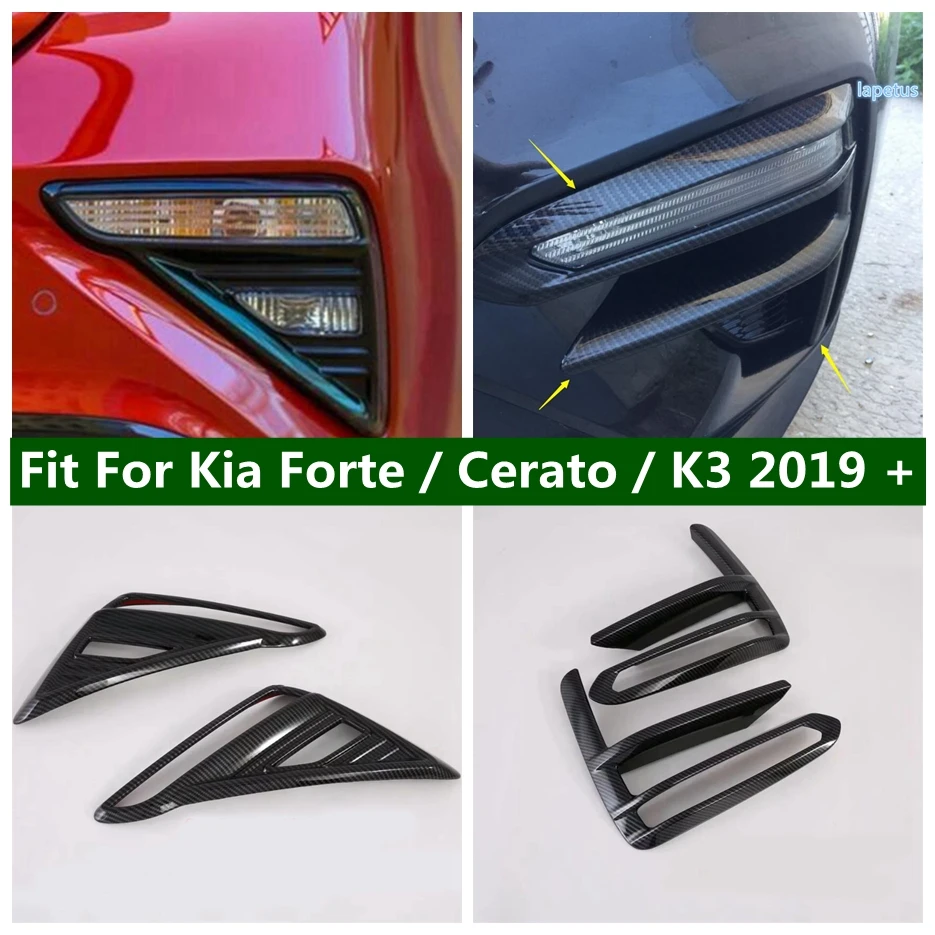 

ABS Chrome Carbon Front Rear Fog Light Lamp Decoration Frame Cove Trim For Kia Forte / Cerato / K3 2019 - 2021 Car Accessories