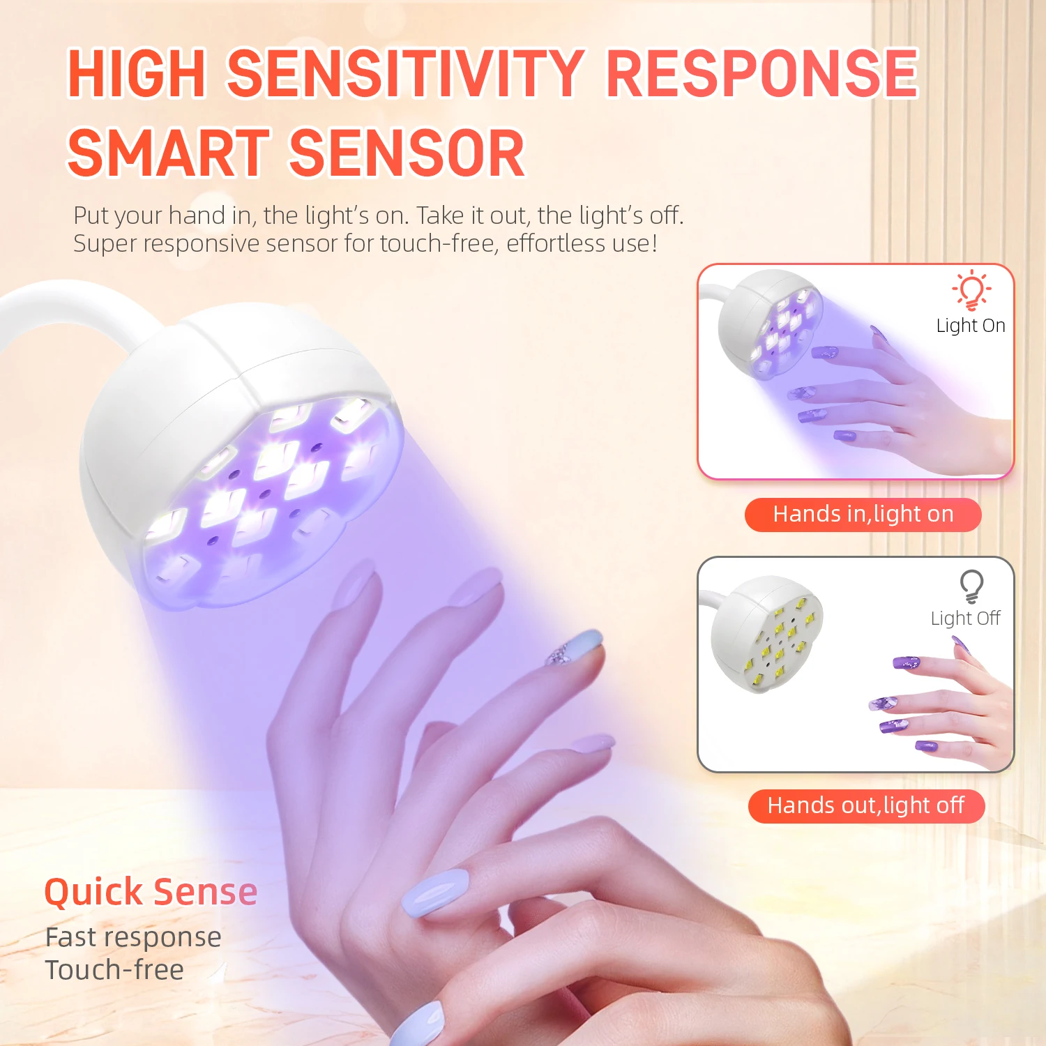 UV Nail Lamp With Auto Sensor Count Down Nail Lamp Fast Curing Light  Rechargeable Mini Dryer For Home Gel Nail Polish Salon