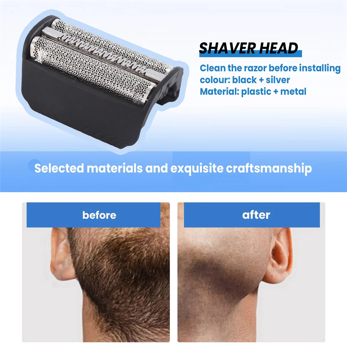 30B ฟอยล์หน้าจอ + ใบมีดสําหรับ Braun 3 Series SmartControl 4000 SyncroPro & 7000 TriControl Series 5495 7505 7520 7650 195S_A66K