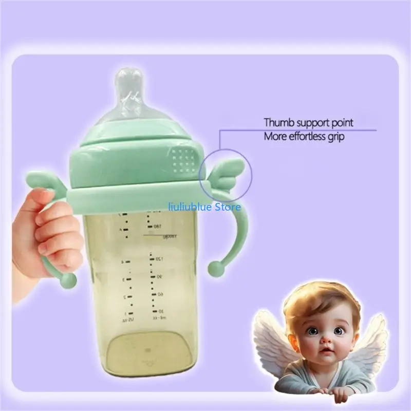 

Secure Grip Bottle Handle for Infants Baby, Promotes Drinking Replacement Milk Drinking Bottle Grip for Hegen 62CF