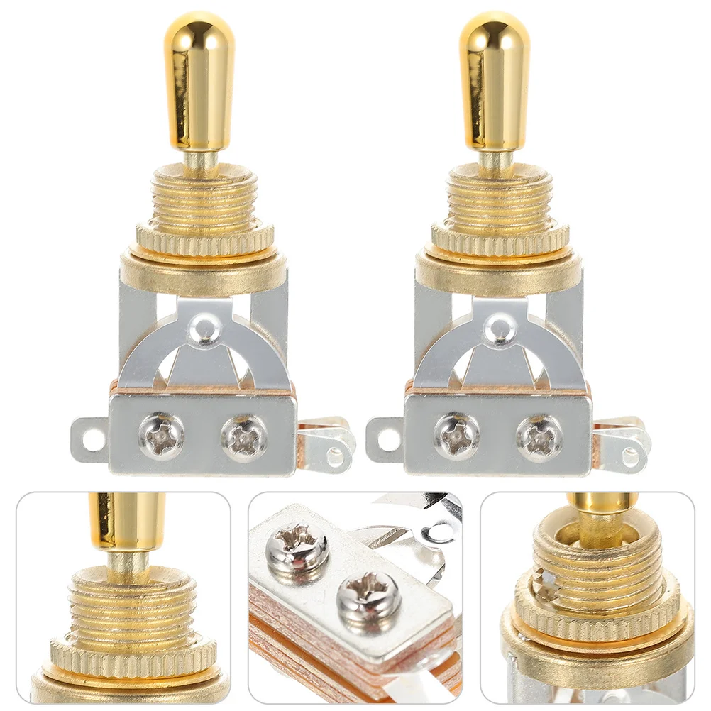 

2 Pcs Electric Guitar Pickup Selector Toggle Replacement Part Supplies 3-Way Metal Accessory