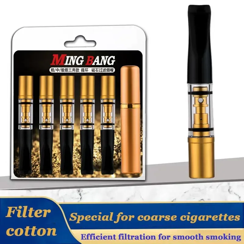 5pcs/Set Filtration Smoke Filters microporous filter cartridge Cigarette Holder Microfilter Portable Cleaning Reusable Tar