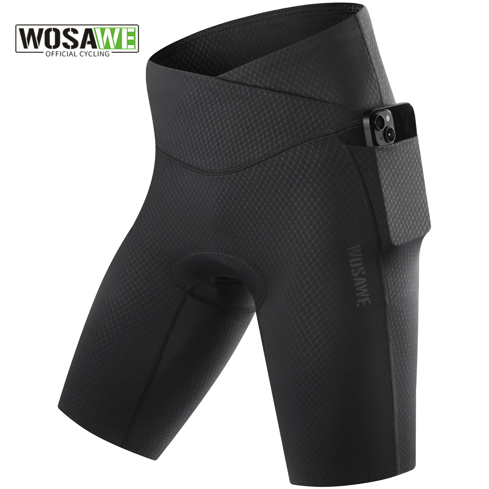 

WOSAWE Summer Women Cycling Shorts with Sponge Cushion High Waist Elastic Bike Shorts Anti-Slip Reflective Riding Shorts