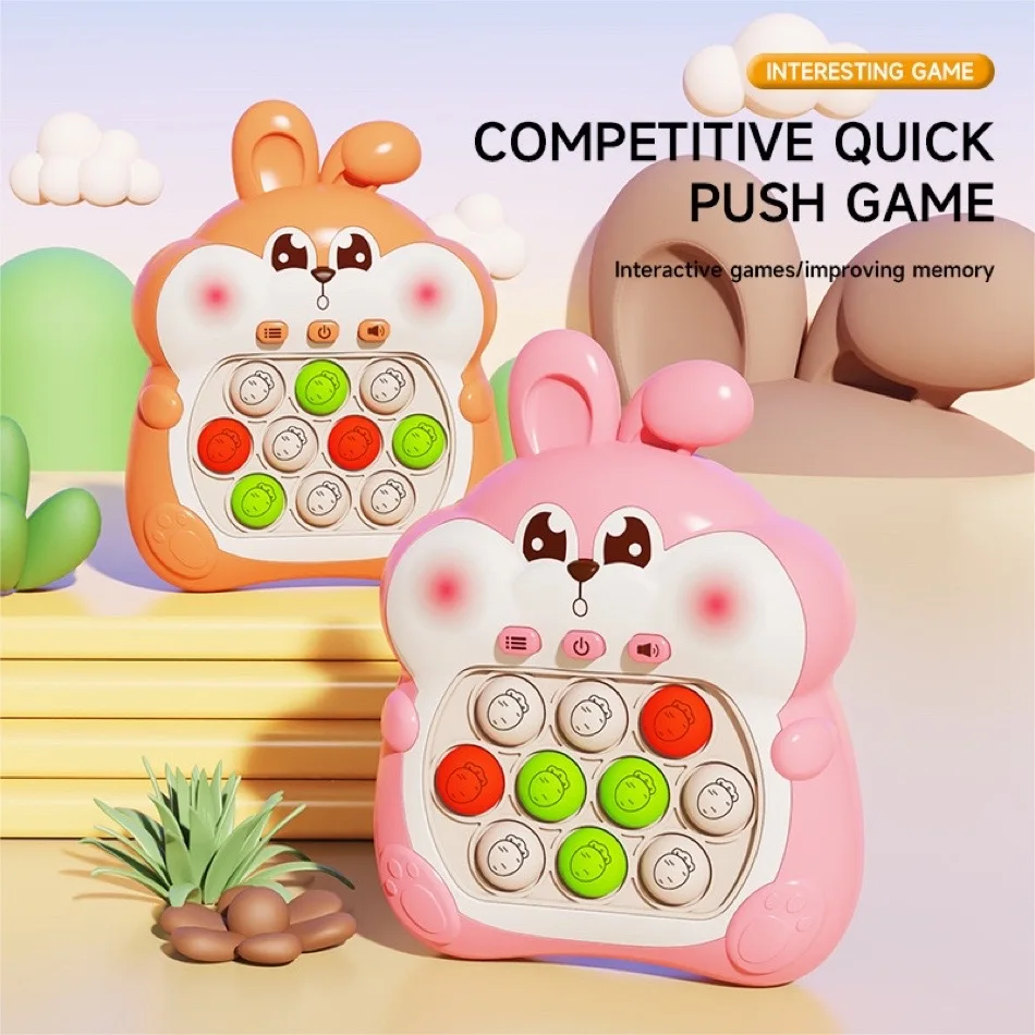 Pop Quick Push Bubbles Game Machine Kids Cartoon Fun Whac-A-Mole Squeezing Toys Anti Stress Sensory Bubble Pop Fidget Toy Gifts