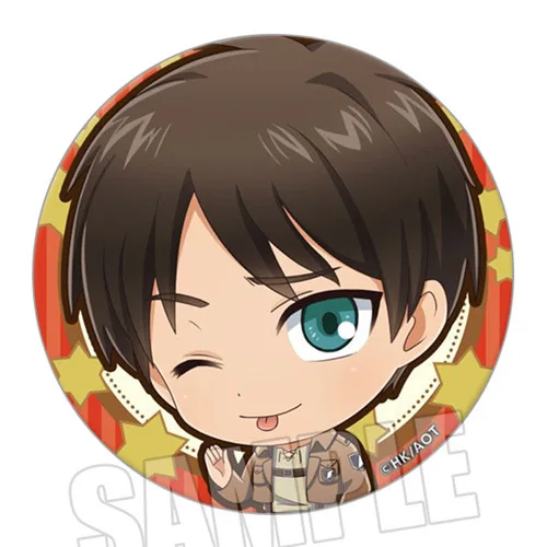 Attack on Titan Badge Levi Captain Hrista Erwin Q Version Anime Brooch Pin Stock Now view 3