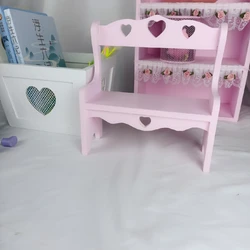 Pink Wooden Chair Makeup Small Chair Home Desktop Decoration Storage Rack Heart-shaped Chair Photo Props Home Accessories