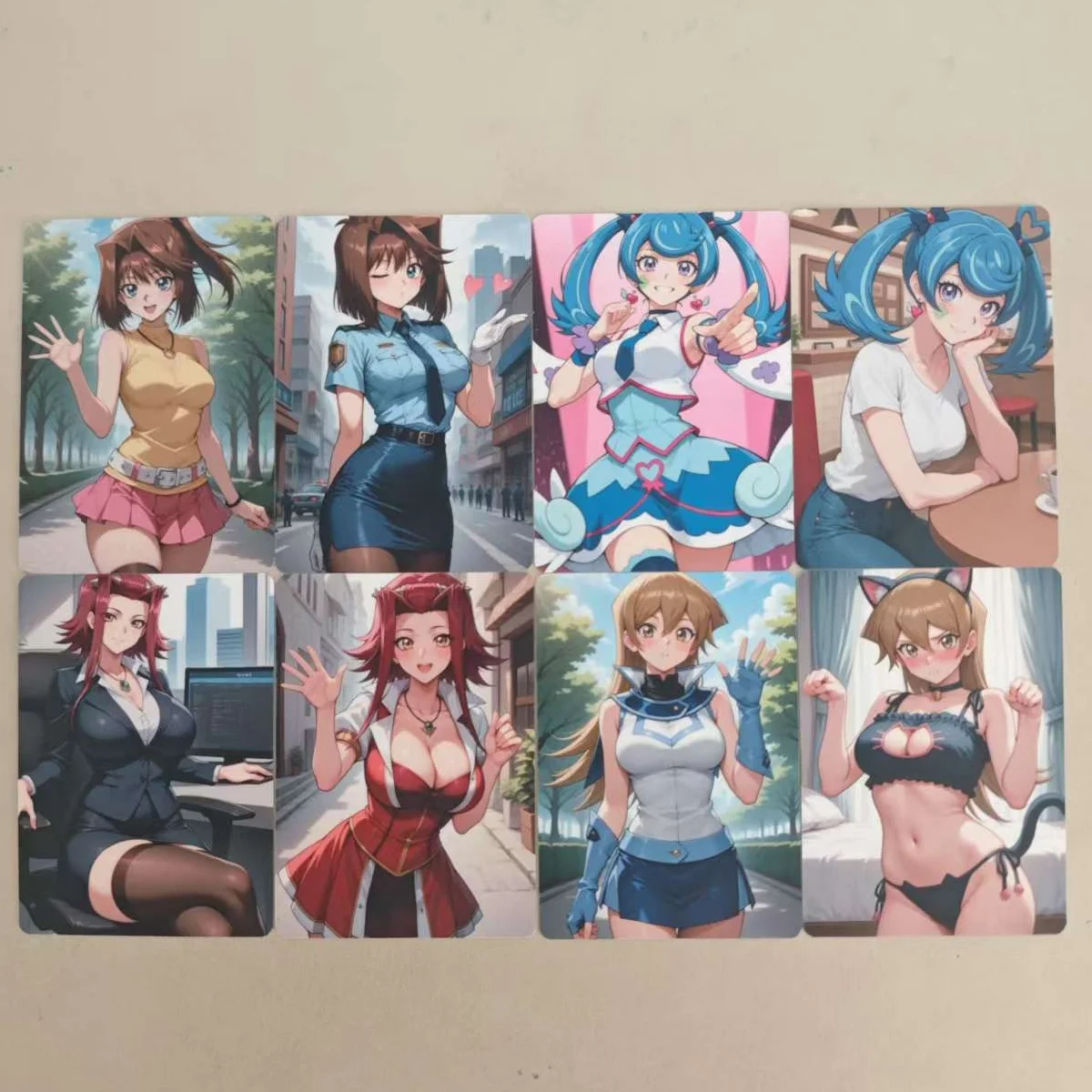 Набор из 8 карточек NSFW Yugioh с красивыми девушками ​ ​   Коллекционная карточка Akiza Alexis Blue Angel Anzu Ruri 18+