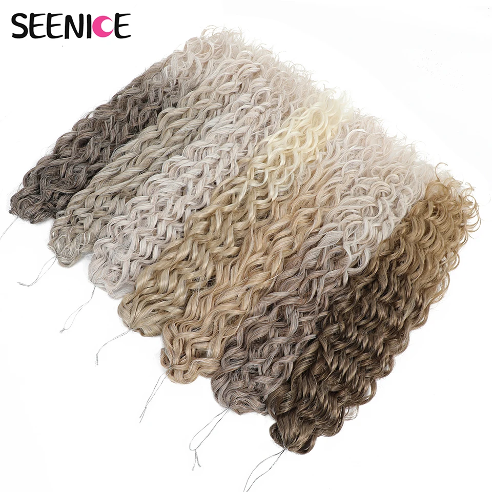 

Deep Wavy Twist Crochet Hair Synthetic Jessica Curly Hair Crochet Braids Ombre Brown Grey 22 Inches Braiding Hair Extensions