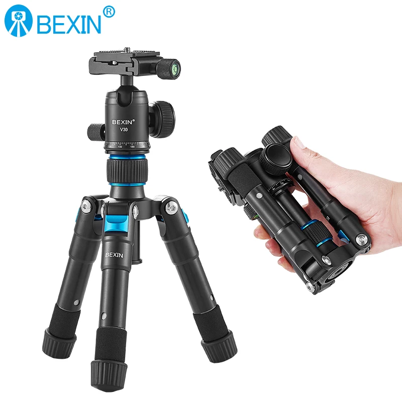 BEXIN MS08 Portable Tripode Lightweight Travel Stand Tabletop Video Mini Tripod with 360 Degree Ball Head for iphone Camera DSLR