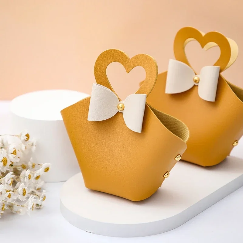 20PCS Leder Geschenk Taschen Bogen Band Verpackung Tasche Hochzeit Gunsten Verteiler Taschen Weihnachten Süßigkeiten Verpackung Box Mini Handtasche – Detail 27