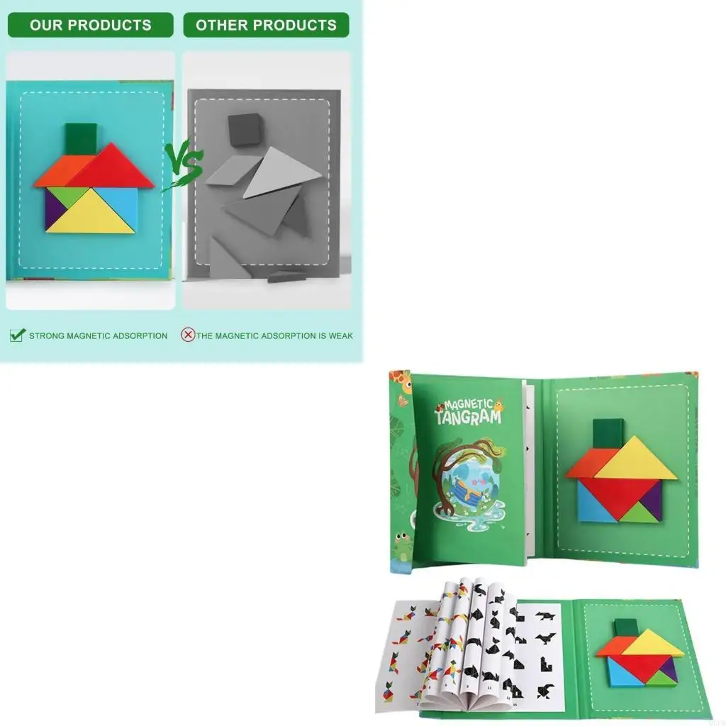 

Kids Toy Puzzle Book Color Pairing Tangram Board Supply