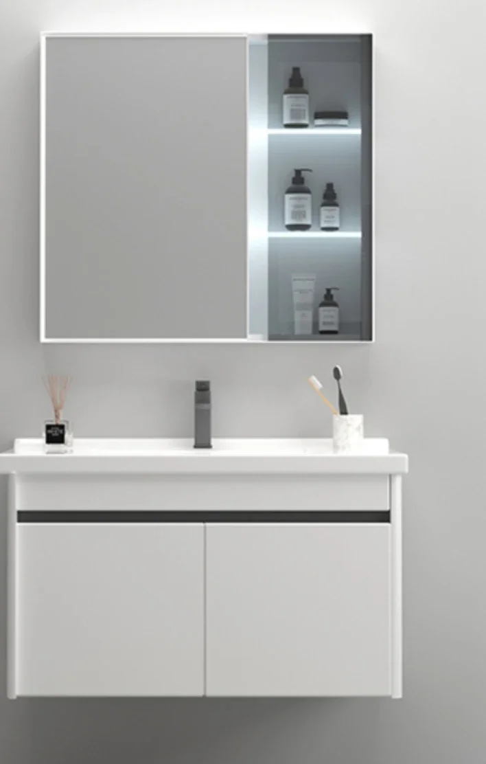 Thickened Honeycomb Aluminum Bathroom Cabinet, Ceramic Basin, Washbasin, Washbasin Cabinet, Intelligent Mirror Cabinet