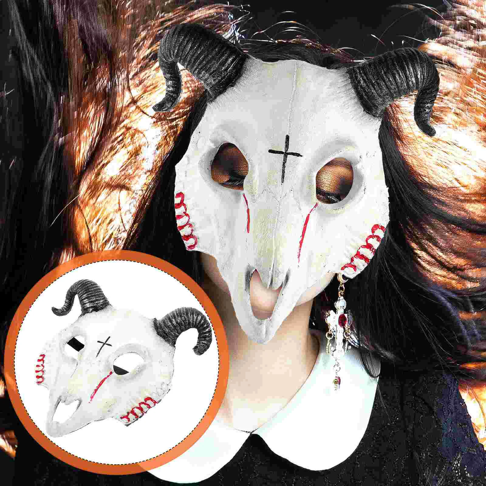 

Goat Mask Photo Prop Cosplay Party for Outdoor Costume Accessory Performance Halloween Decorative