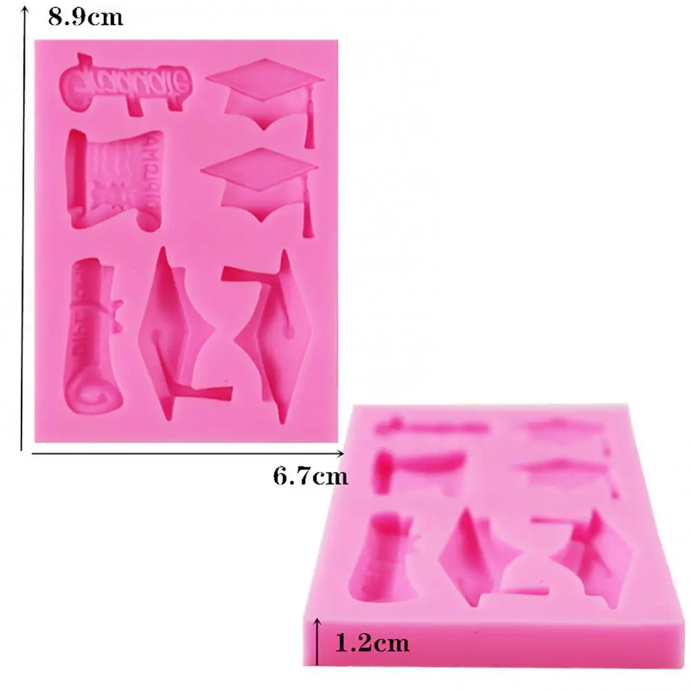 DIY Graduate Silicone Mold Bachelor Cap Fondant DIY Party Cake Decorating Mould Chocolate Mold Cake Baking Sugar Cake Tool