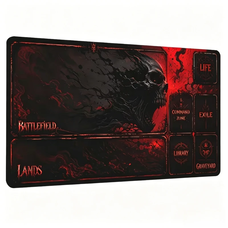 Game mat with dark horrorthemed skull pattern This TCG/CCG card game mat is suitable for trading card games and competitive