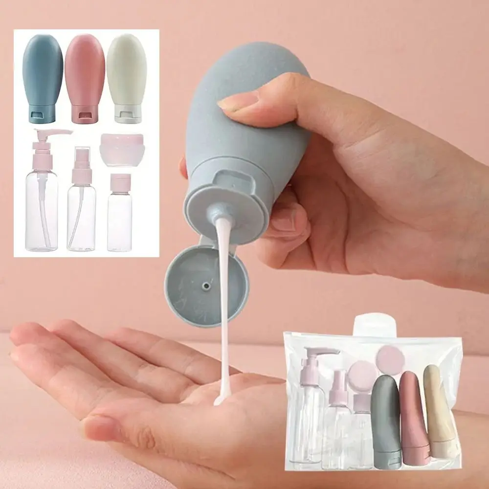 11Pcs/Set Squeeze Tubes Travel Bottles Set With Storage Bag Fine Mist Liquid Cream Lotion Containers Empty Refillable