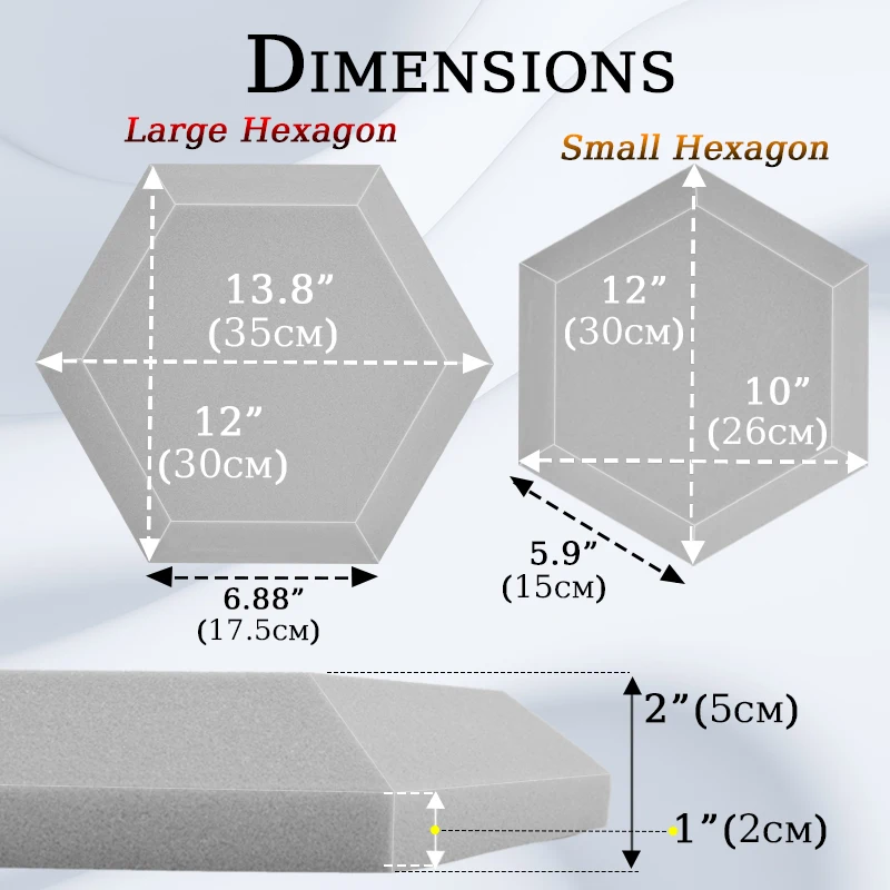 TOUO 6/12/24 Stuks Hexagon Akoestisch Schuim Studio Geluid Schuim Akoestische Esponja Wandpaneel Hoge Dichtheid Muur Geluidsabsorberend Materiaal