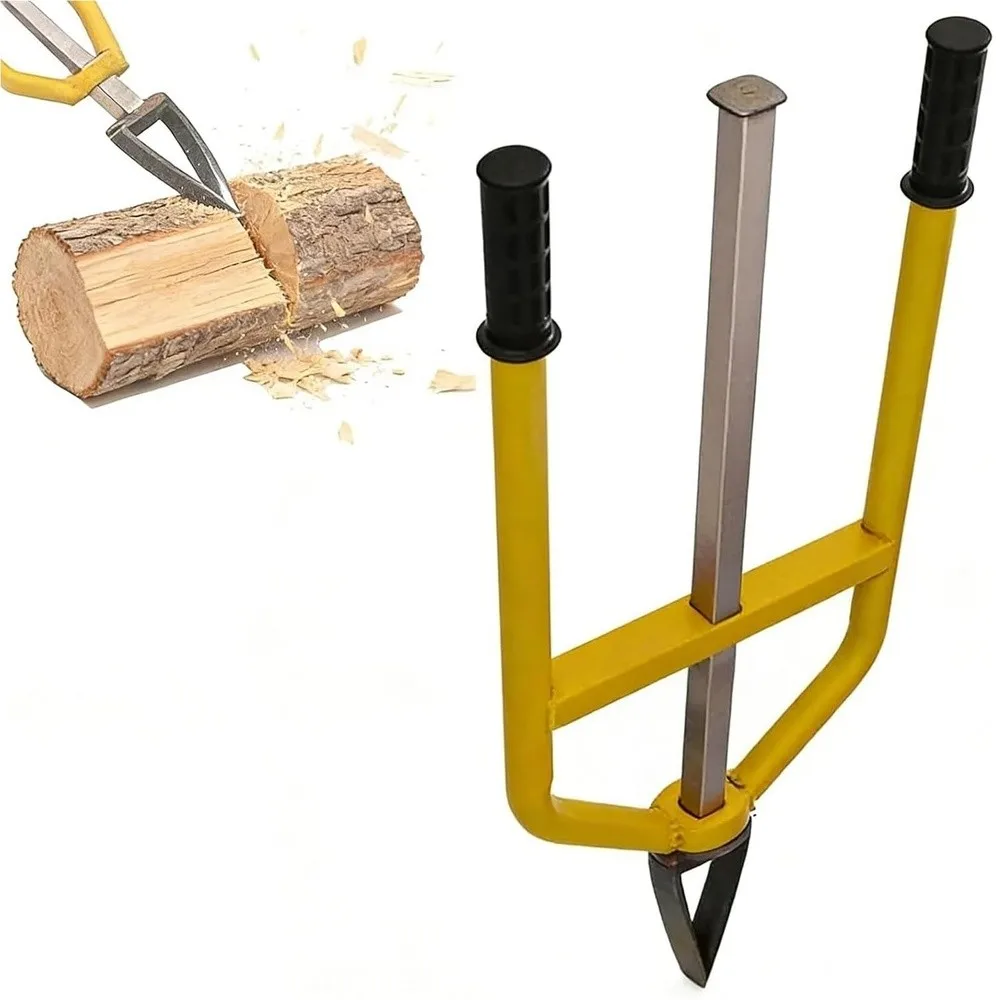 Portable Manual Log Splitter Inertial Firewood Splitter with Smooth Pole Slide Splitting Tool Ergonomic Handles for