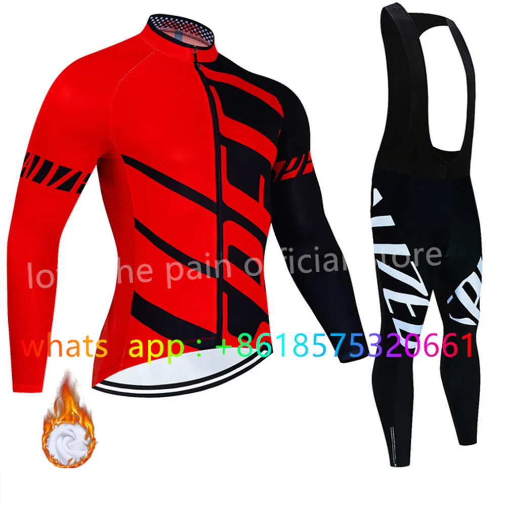 

Winter Thermal Fleece Long Sleeve Cycling Set Bicycle Clothing Breathable Mountain Cycling Clothes Suits Ropa Ciclismo Triathlon