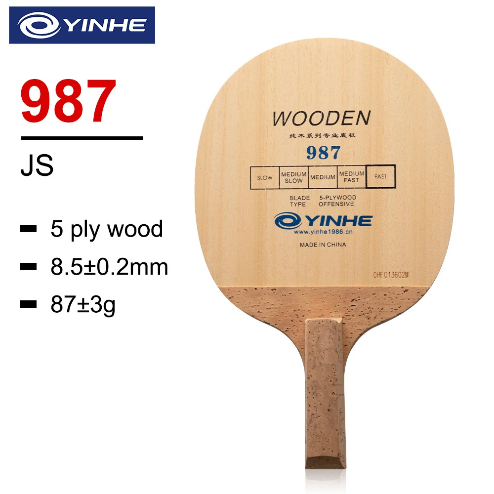 

Yinhe 987 Korea Style Table Tennis Blade (5-Ply Wood) Japanese Penhold (JS) Handle Racket Ping Pong Bat