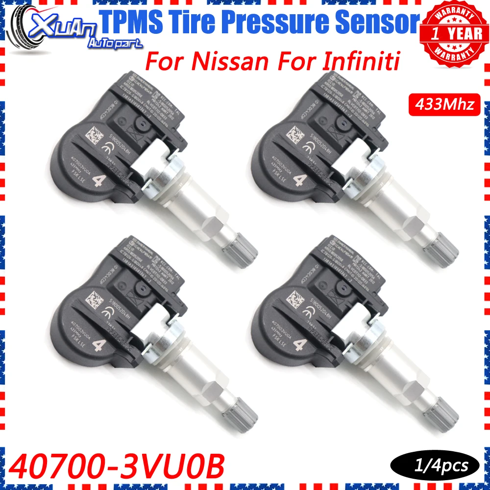 TPMS 433 МГц датчик давления в шинах 40700-3VU0B 40700-5663R для Nissan Qashqai Rogue Sentra Tiida Almera Pulsar X-Trail NP300