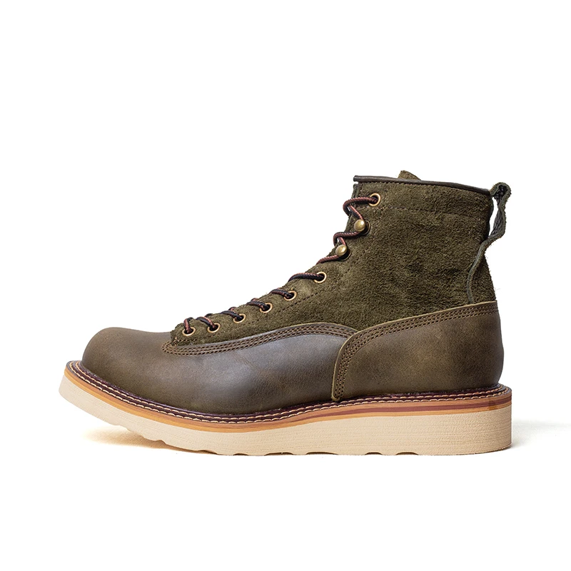

Fashion Men's Boots 3 Colors Vintage Men shoes Round Toe Genuine Leather Platform Boots for Men Free Shipping