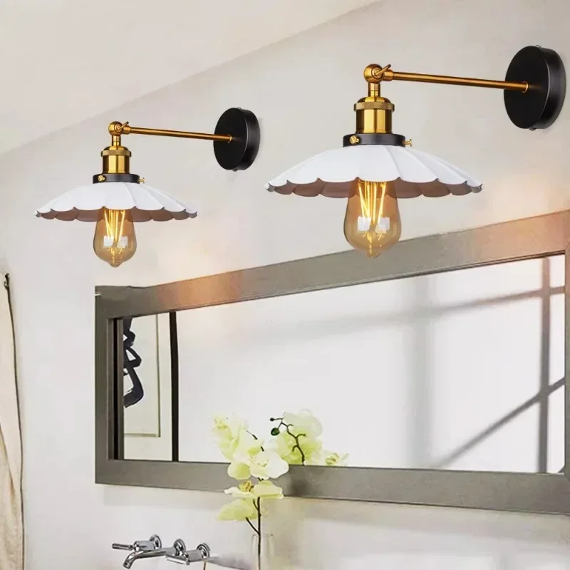 

American Vintage Bar Living Room Bedroom Balcony Lighting Aisle Iron Art Simple Bedside Lamp Creative Industrial Wind Wall Lamp