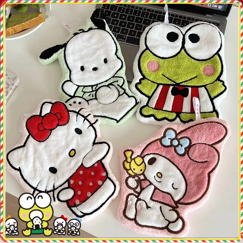 

Sanrio Hello Kitty My Melody Pochacco Kawaii Cute Hand Towel Water-Absorbent Coral Fleece Kitchen Decor Quick-Drying Girls Towel