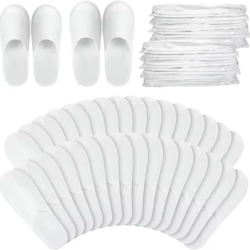40pairs 2026 White Hotel Slipper Unisex Disposable Slippers for Home Guests Non-Slip Bathroom Spa Slippers Shoes for Men Women view 4