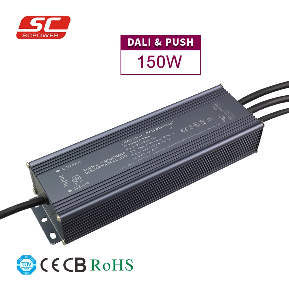 Best quality 12v 12.5a 150w dali dimmable constant voltage led driver for led lighting