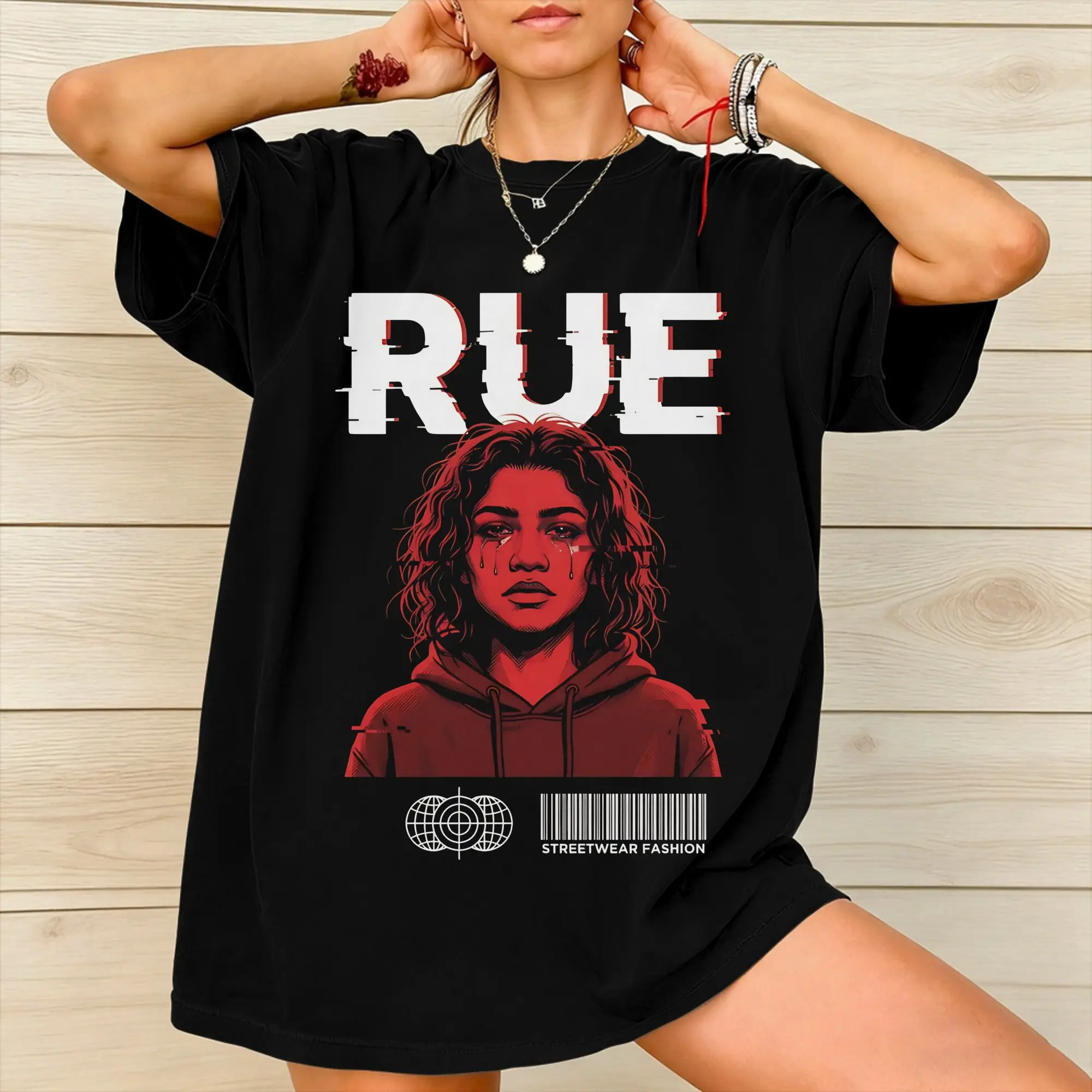 Men Women Graphic Print Ruby Rue Zendaya  Tee T Shirt 100% Cotton  T-shirts Clothing