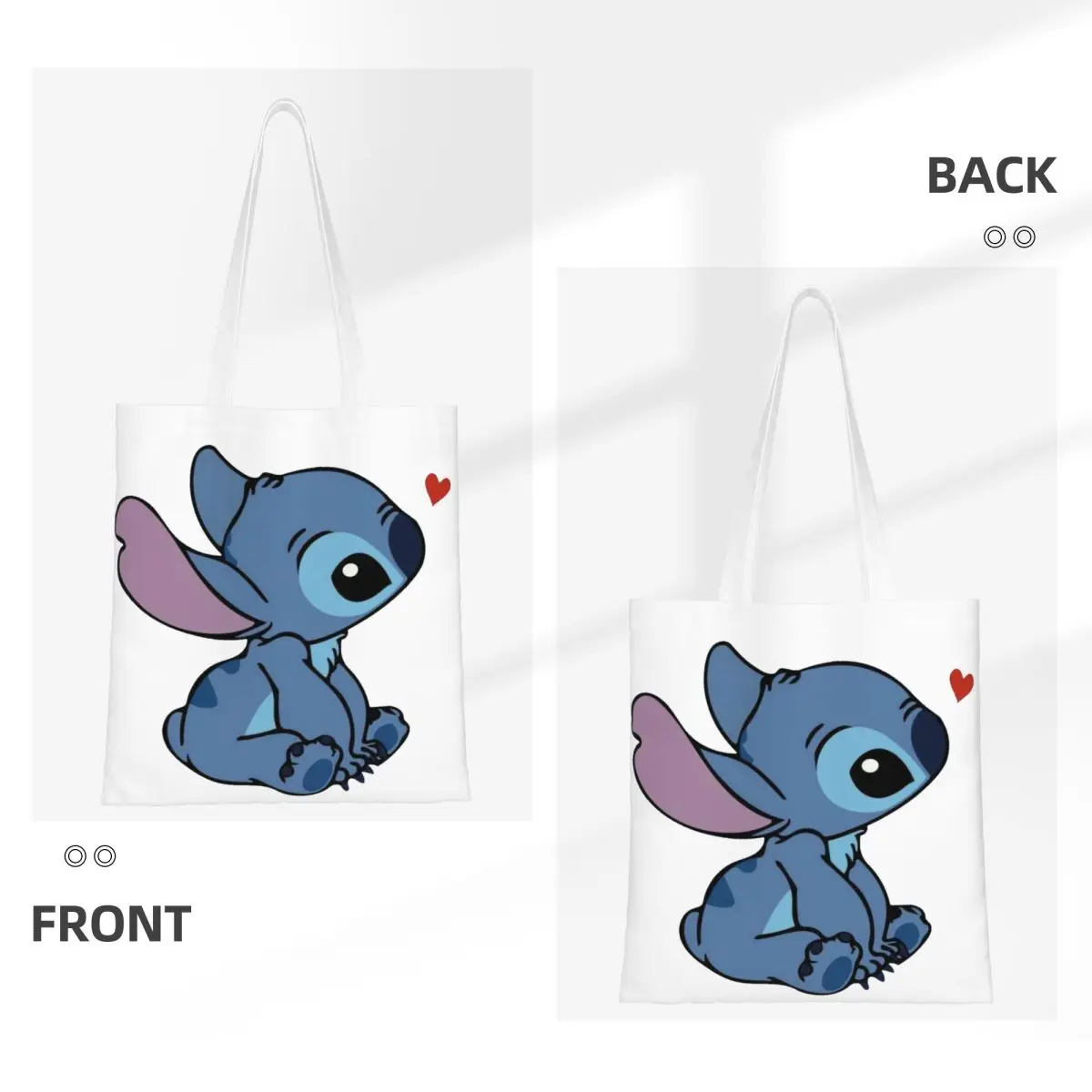 Custom Lilo Stitch Cartoon Anime Manga Groceries Tote Shopping Bag Women Canvas Shoulder Shopper Bags Large Capacity Handbag