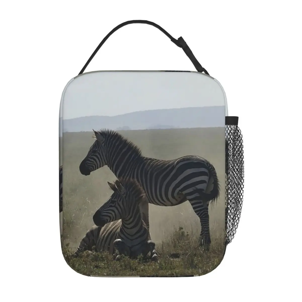 Zebras At Play Insulated Lunch Bag for Women Kids Portable Food Boxes Thermal Lunch Box Tote