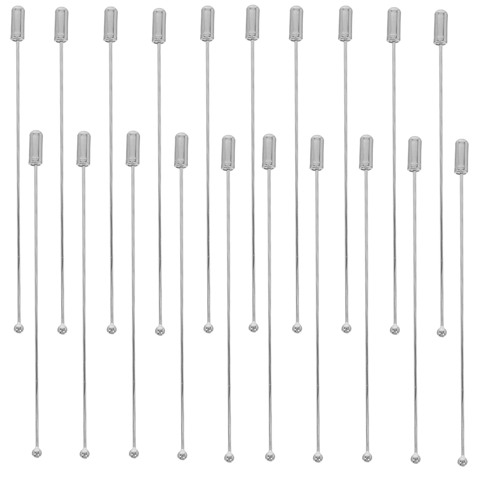 

20 Pcs Handmade Metal Brooch Copper Hat for Women Long Corsage Boutonniere Extra Stick Straight