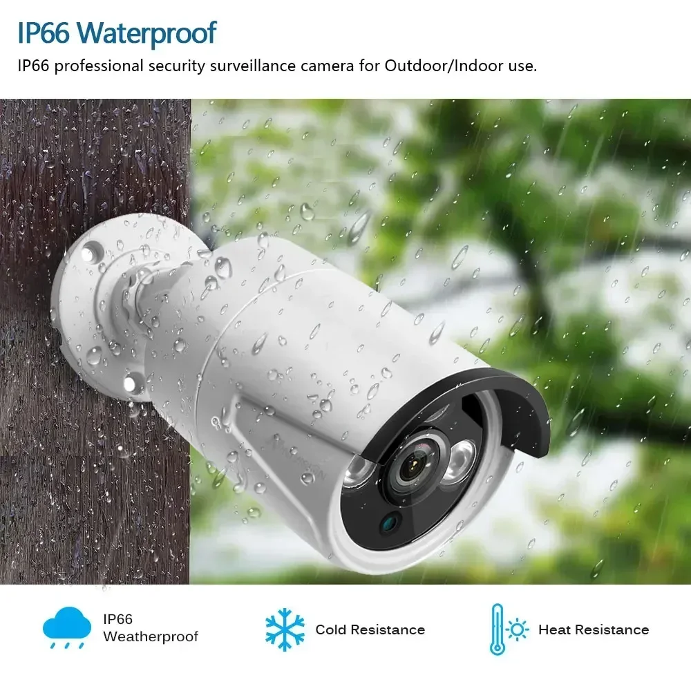 Imagem -04 - Câmera ip Poe com Visão Noturna Infravermelha Vídeo Cctv Cctv em Casa Vigilância ao ar Livre ip Áudio 4k 8mp 36 mm 5mp Ultra hd