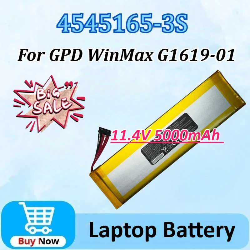 

Новый 4545165-3S 11,4 В 5000 мАч 57 Втч Сменный аккумулятор большой емкости для ноутбука GPD WinMax G1619-01 Высококачественный аккумулятор для ноутбука