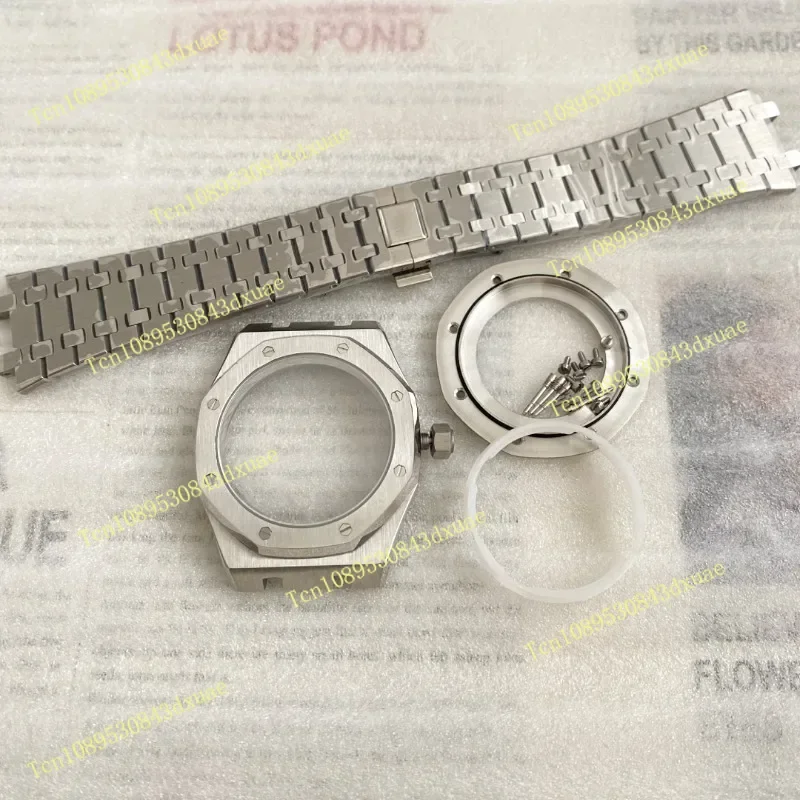 41MM Oak Sapphire NH35 Mechanical Watch Case Set with Dial & Hands for DIY Automatic Repair Kit Tool