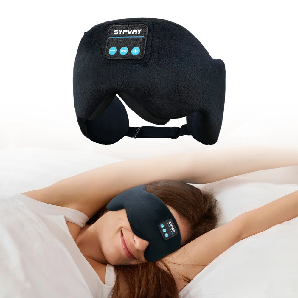 Sleep Eye Mask With Bluetooth 5.3 Wireless Headphone For Travel New Purple Caterpillar Style Bluetooth Sleeping Mask Headphones