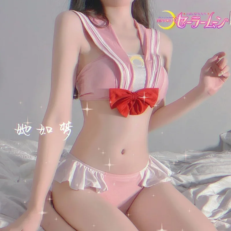 

Sexy Lingerie Sailor Outfit Cosplay Costumes Kawaii Sukumizu Lace Top Panties for Women Porno Student Uniform Dress Mini Skirt