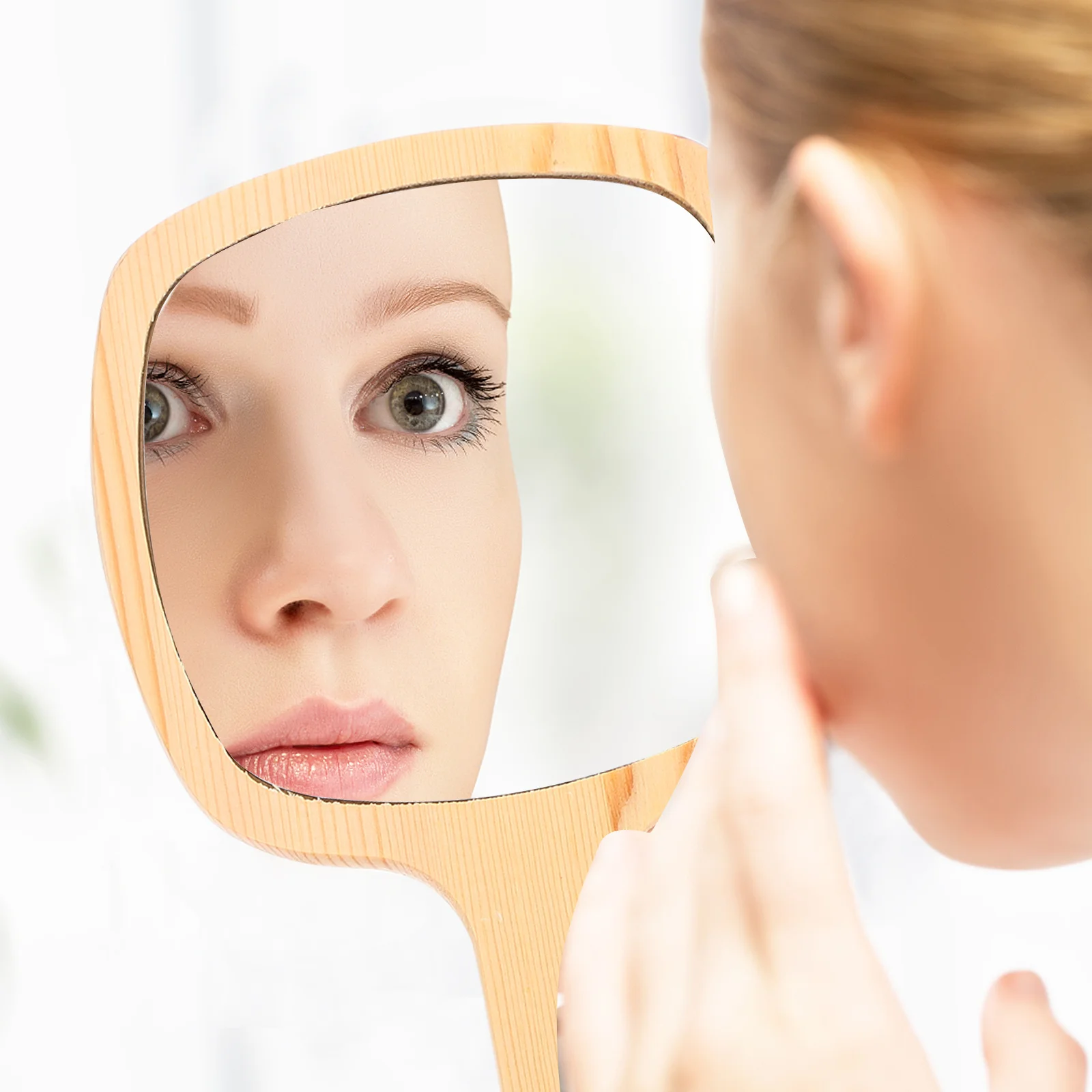 1pc make-upspiegel compacte draagbare reisspiegel voor vrouwen handheld schoonheid ijdelheid helder glas eenvoudig ontwerp duurzaam