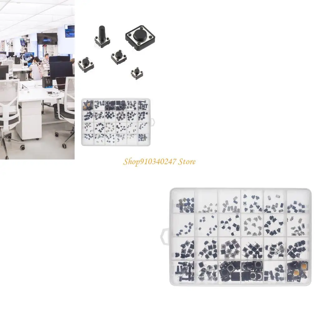 

Ассортимент 250 ПК кнопочных переключателей значения Q22A 25 тактильный для промышленного применения