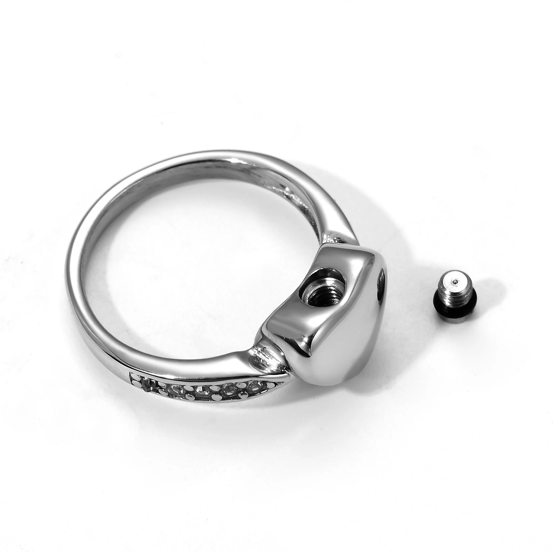 Love Heart cremation Ash rings Stainless Steel Memorial Urn Ring Ashes Keepsake Cremation Jewelry Size 6-10