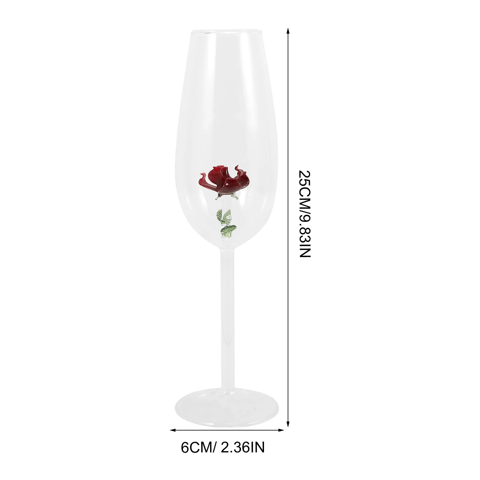 

Rose Crystal Wine Glass 3D Flower Design Cocktail Cup for Wedding Party Bar Home Use Reusable Glass Goblets Wine Cup