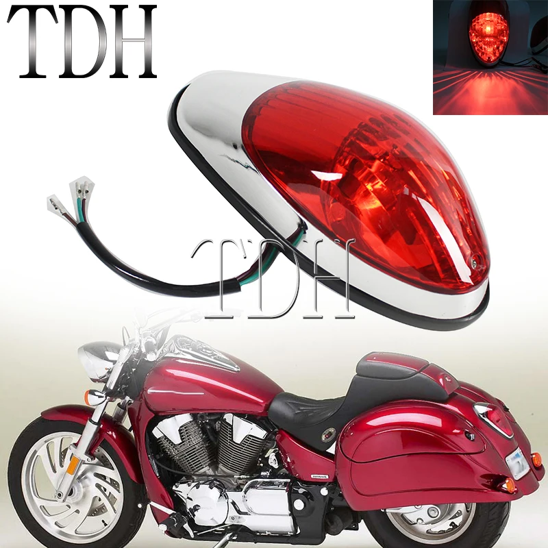 Tail Brake Light Motorbike Rear Stop Lamp 12V Taillight For Honda Kawasaki Vulcan 900 VN900 Suzuki Yamaha Chopper Cruiser Custom