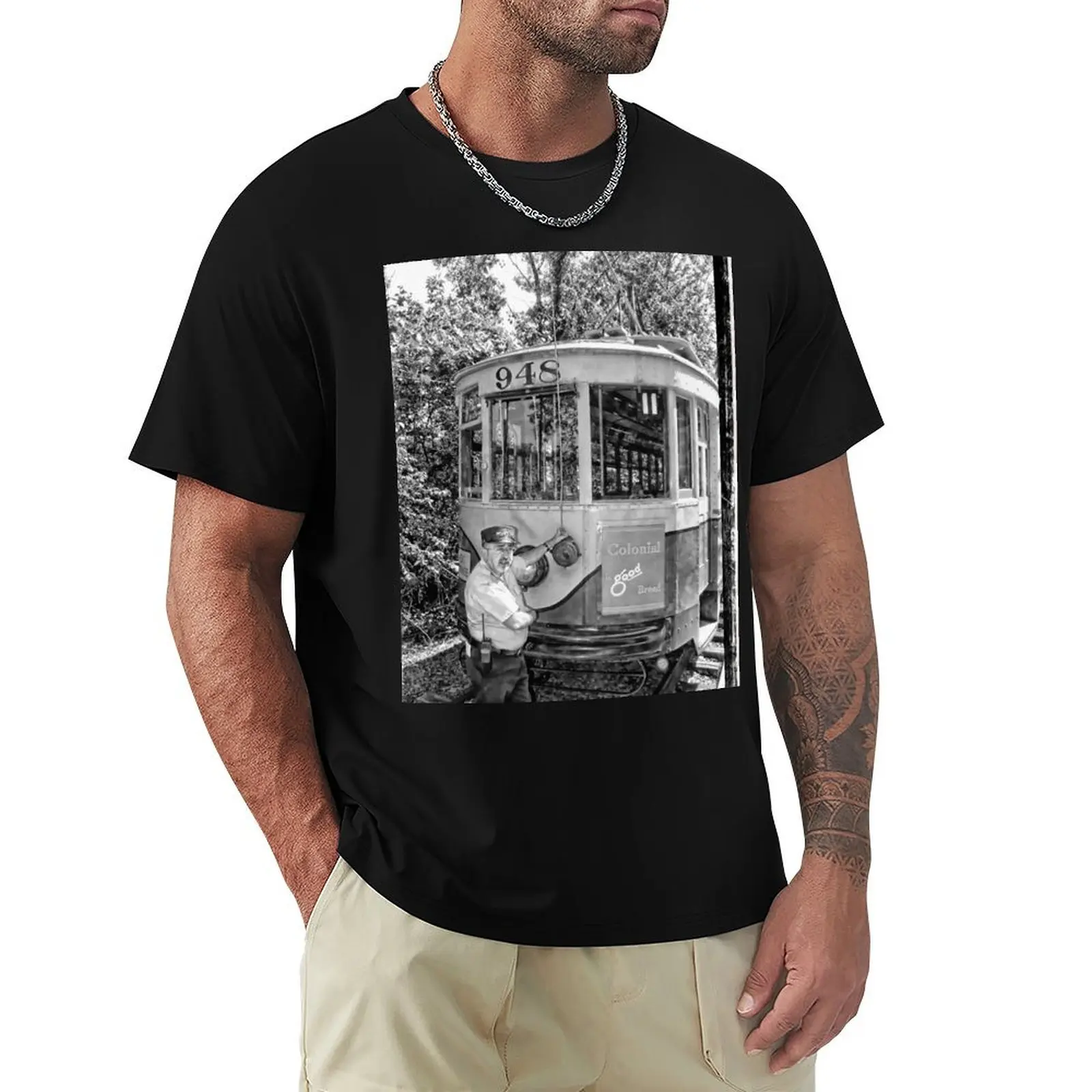 Managing Trolley Car 948 T-Shirt Minimalist Graphic Tee Shirt
