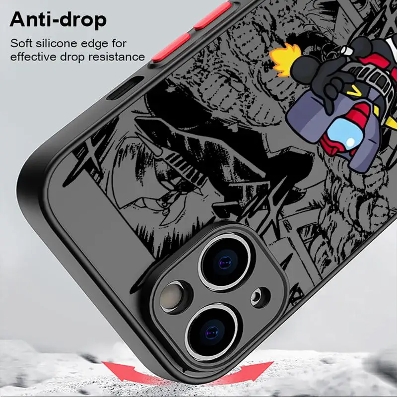 Matte Frosted Phone Case for iPhone 15 14 13 Pro Max 12 11 Mini XR XS X 8 7 6 Plus Cover Japanese Manga Great Mazinger