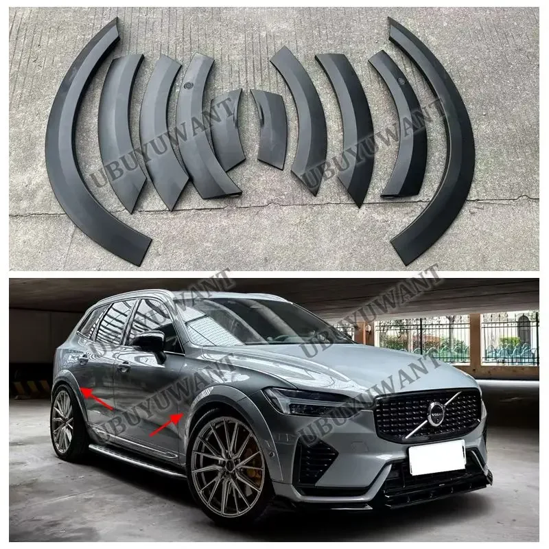 10 PCS High Quality Auto Mudguards Car Fender Wheel Eyebrow Protector Wheel Arch Trim Strip For Volvo XC60 GEN 2 2018-2025