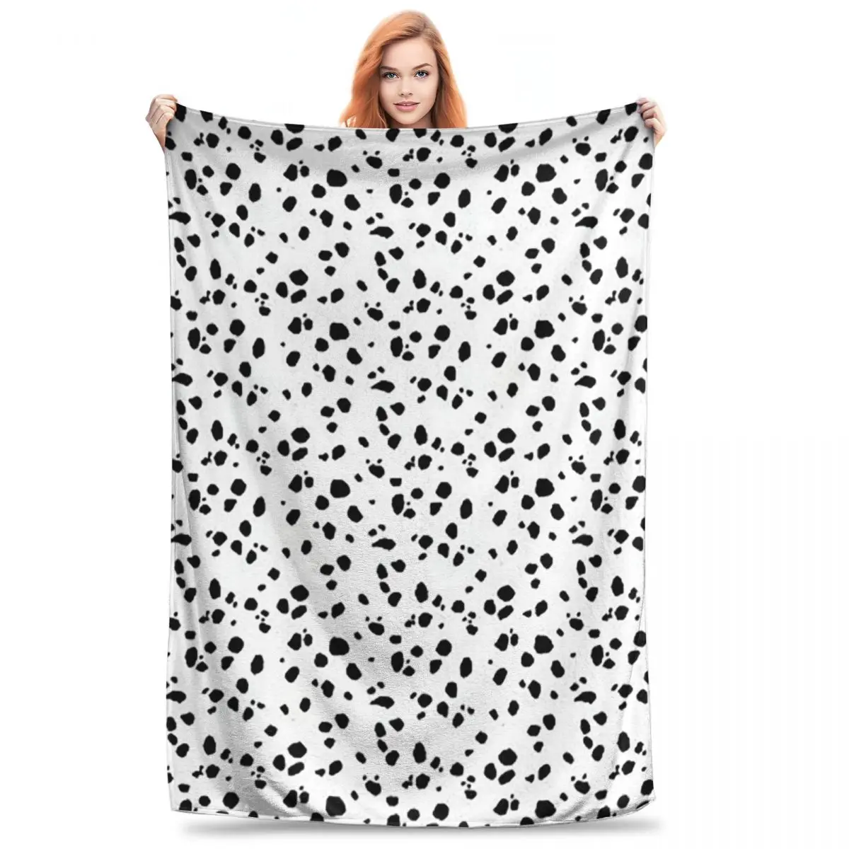 Cute Spots Dots Dalmatian Dog Print Blanket Fleece Warm Sofa Throw Blankets For Home Bedroom Travel Throws Bedspread Quilt