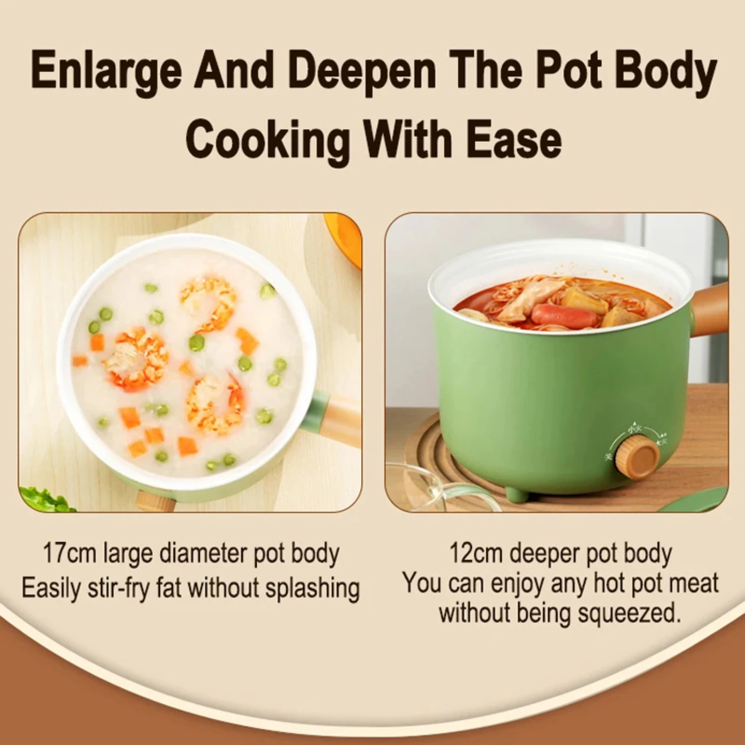 

Cooker Kitchen Appliance Double Layer Hot Pot Cooking Soup Heater Multifunction Cooker Mini Non-stick Pan Pots